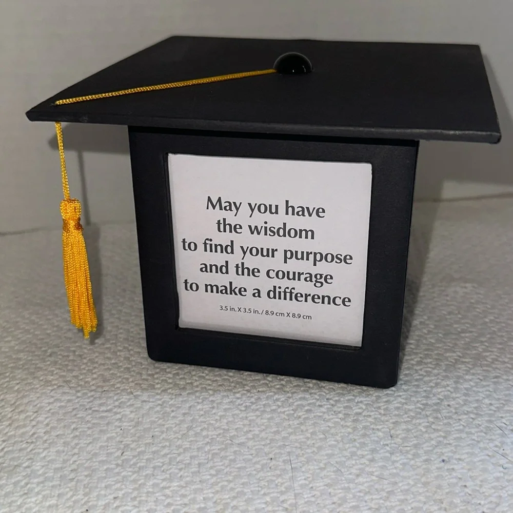 Dashing Graduation Photo Cube Cap Party Decor Picture Frame NEW